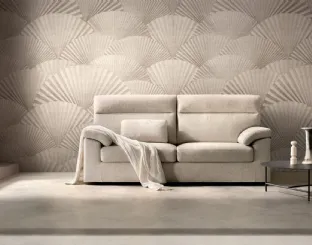 Linear fabric sofa in Smile fabric by Samoa.