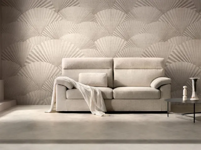 Linear fabric sofa in Smile fabric by Samoa.