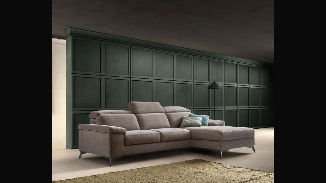 Relax fabric sofa with peninsula Space Action by Samoa.