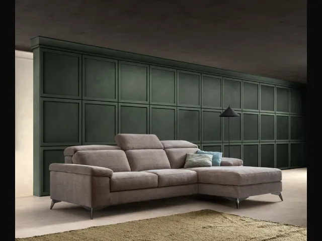 Relax fabric sofa with peninsula Space Action by Samoa.