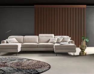 Relax Sofa in fabric with two Space Express poufs by Samoa