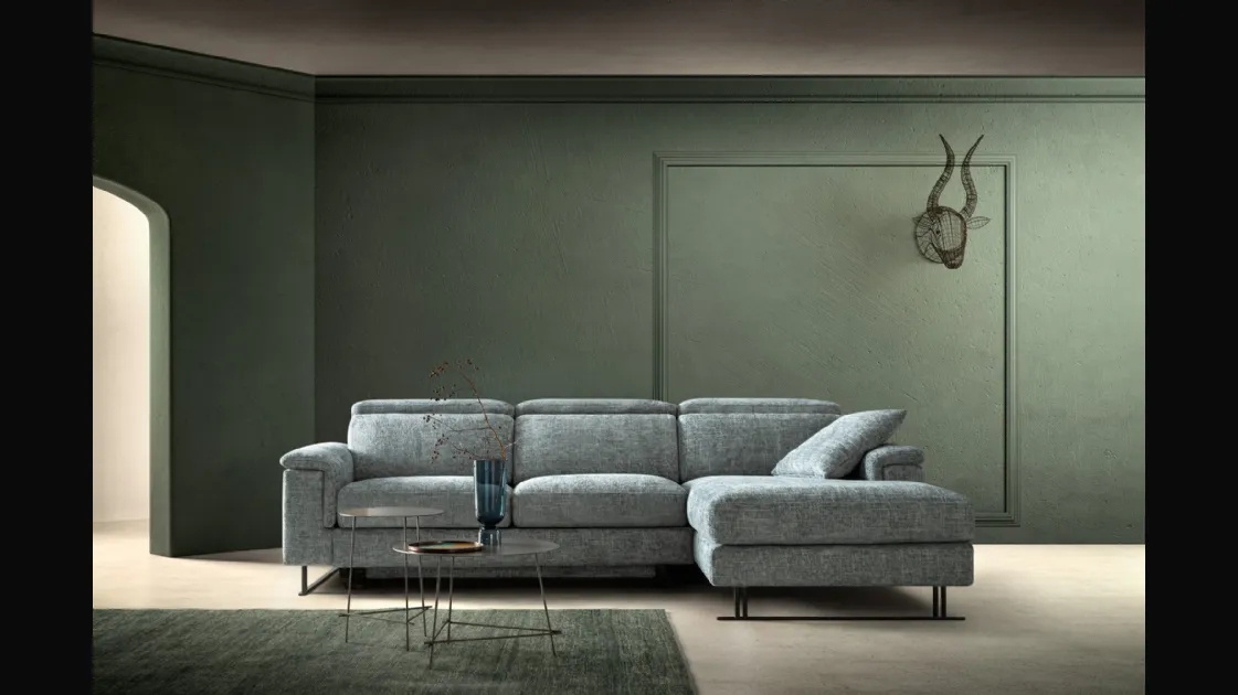Relax sofa in fabric with Space Time peninsula by Samoa