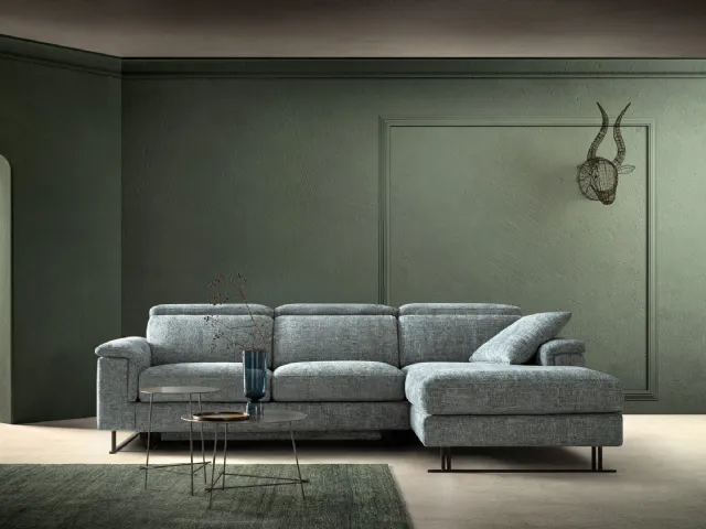 Relax sofa in fabric with Space Time peninsula by Samoa