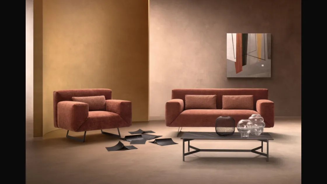 Linear sofa in Spin fabric by Samoa.