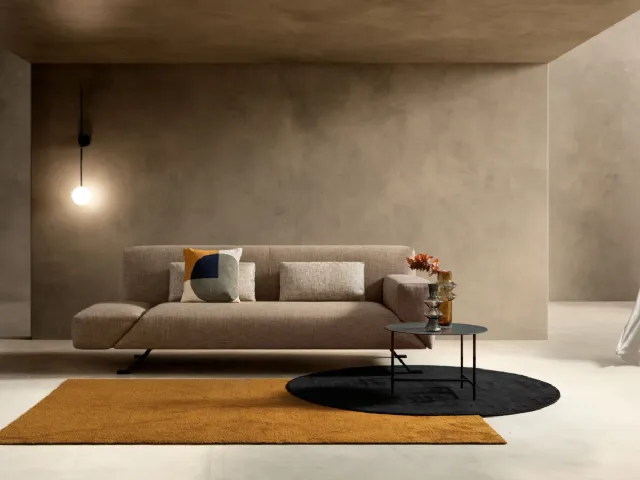 Linear fabric sofa in Spin fabric by Samoa.