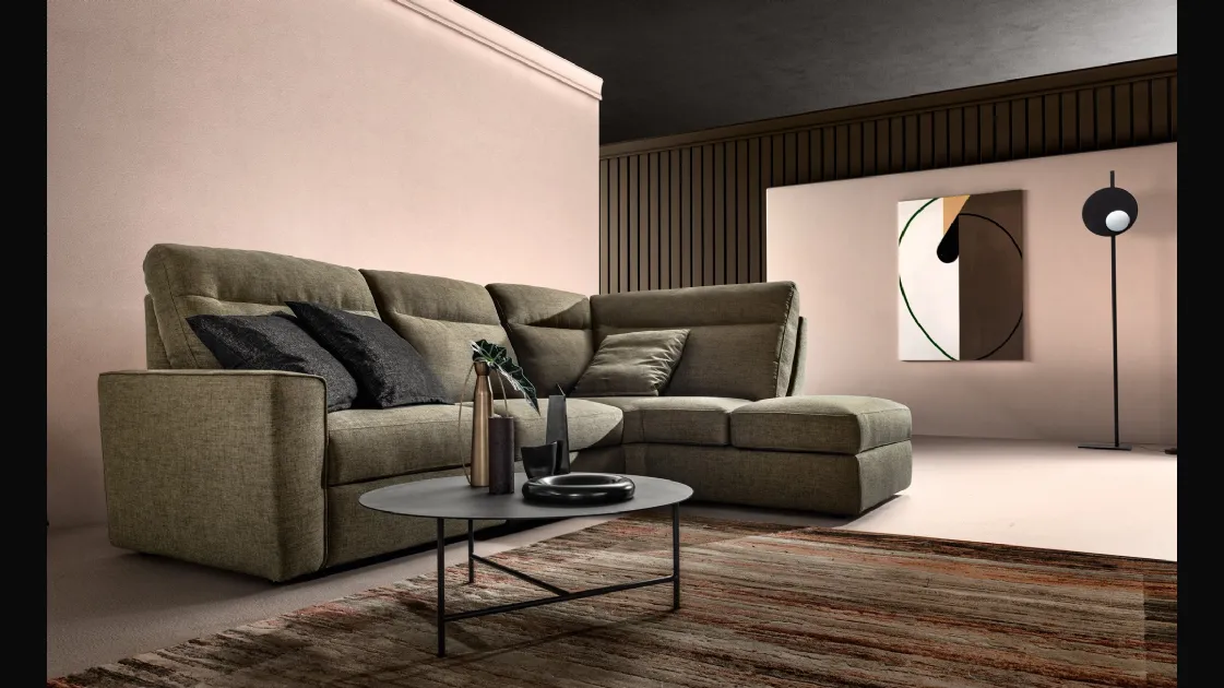 Corner fabric Relax Sofa in Swing Slick by Samoa.