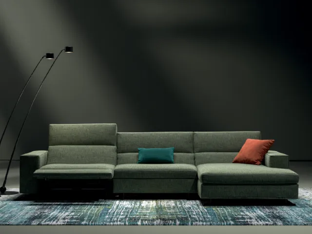 Relax sofa with peninsula Vision by Biba Salotti.