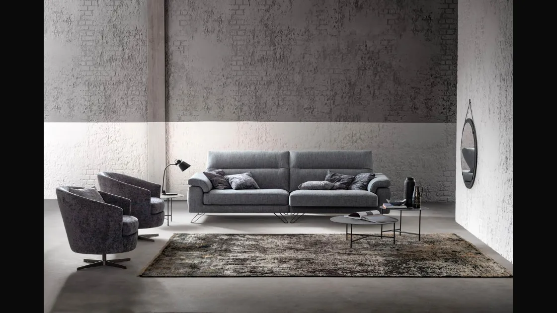Linear sofa with pull-out seats and reclining backrests Way Special by Samoa.