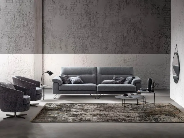 Linear sofa with pull-out seats and reclining backrests Way Special by Samoa.