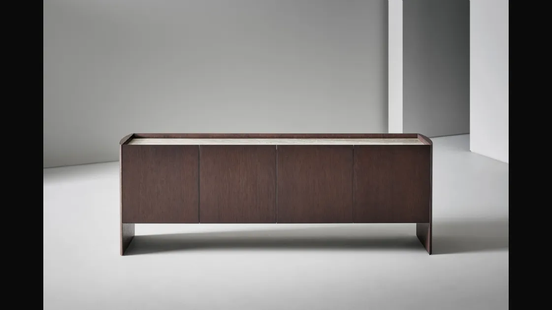 Bonaldo Alicanto sideboard in wood with a ceramic top and 4 doors