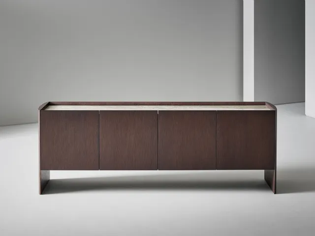 Bonaldo Alicanto sideboard in wood with a ceramic top and 4 doors