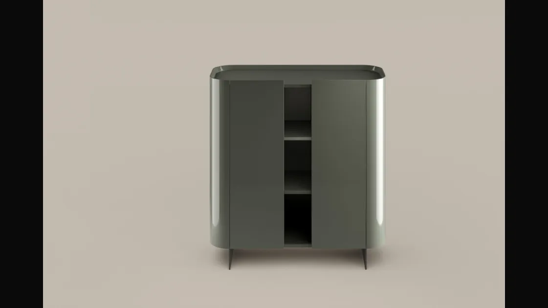 Tall cabinet Arragan in glossy lacquered wood by Bonaldo