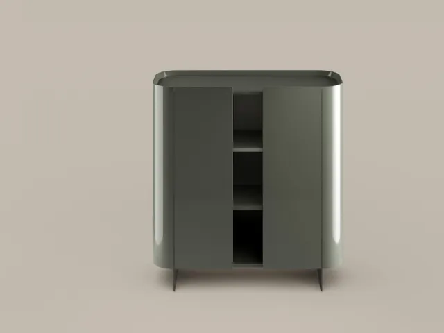 Tall cabinet Arragan in glossy lacquered wood by Bonaldo