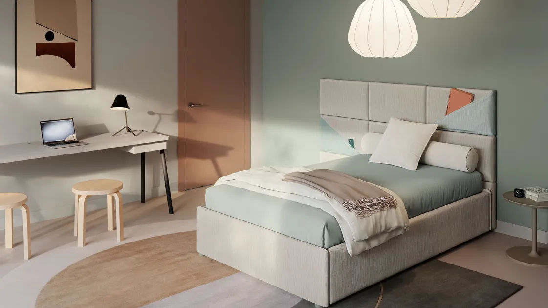 Single bed with storage box Boiserie Marlene by Twils