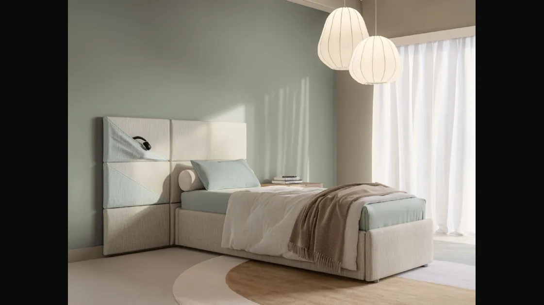 Single bed with storage box Boiserie Marlene by Twils.