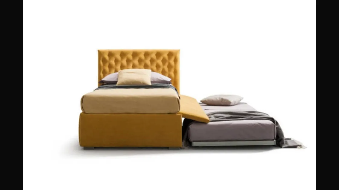 Single bed in fabric with quilted headboard Break by Bside.