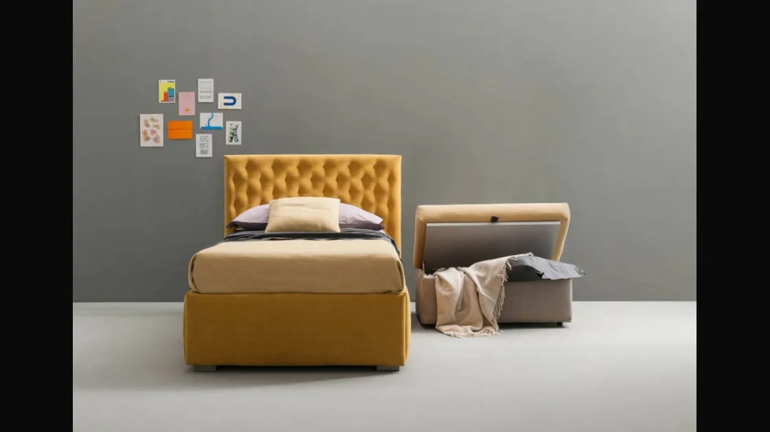 Quilted bed with removable storage container Bubbles by Bside