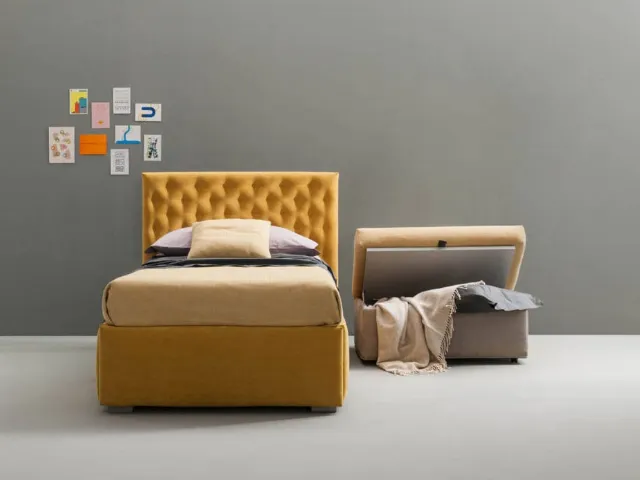 Quilted bed with removable storage container Bubbles by Bside