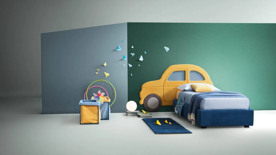 Modern fabric bed for children Car by Bside.