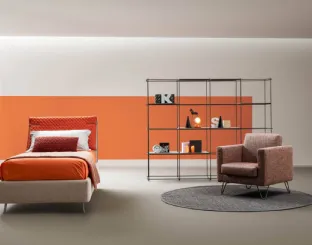 Single bed with quilted fabric headboard Spin by Bside.