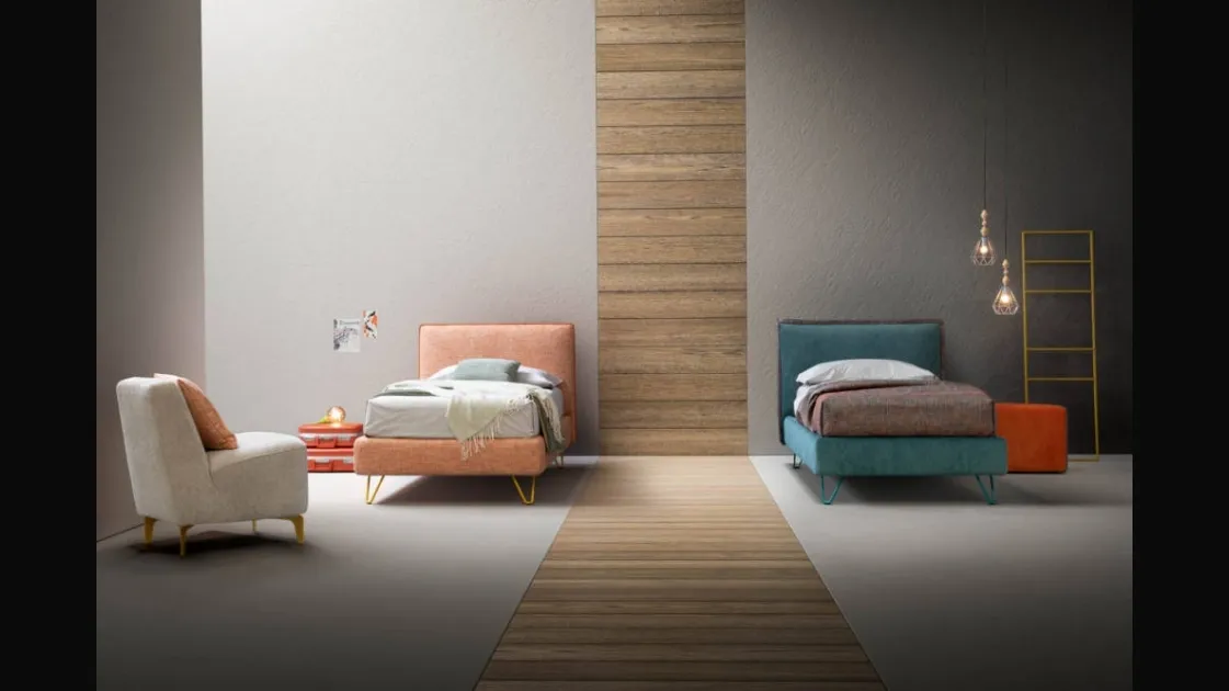 Single bed with Truss headboard by Bside.