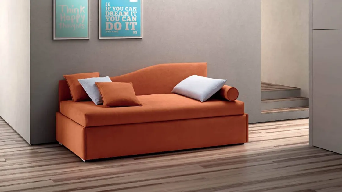 The modern Twice Central Shaped Upholstered Fabric Bed by Bside.