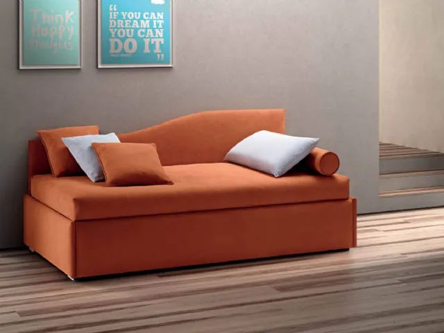 The modern Twice Central Shaped Upholstered Fabric Bed by Bside.