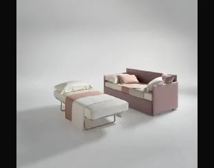 Twice Sofa in padded fabric with pull-out bed by Bside.