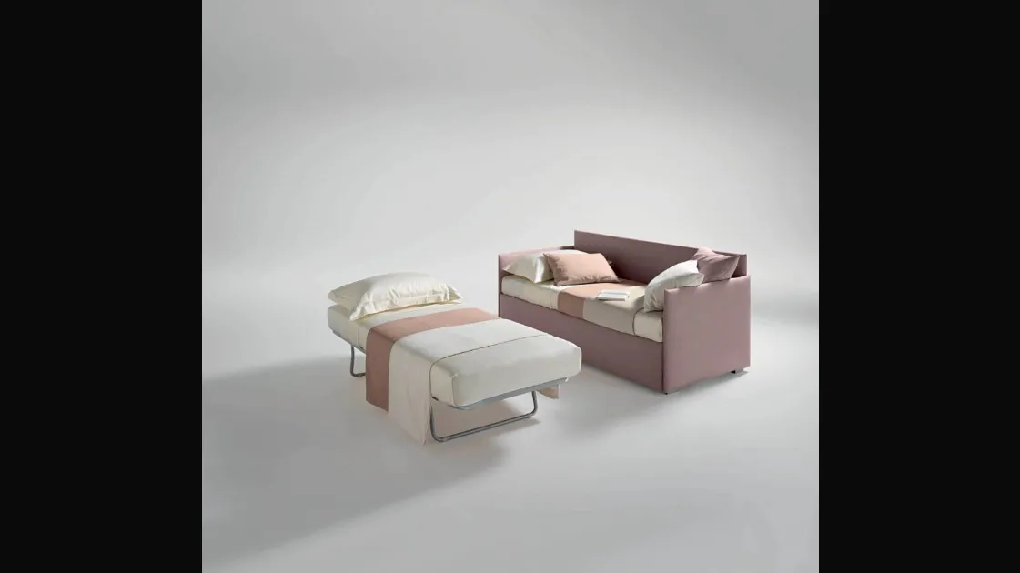 Twice Sofa in padded fabric with pull-out bed by Bside.