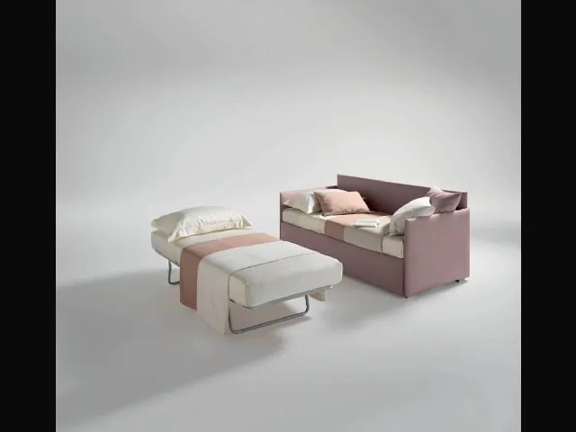 Twice Sofa in padded fabric with pull-out bed by Bside.