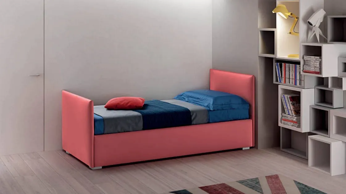 Single bed in fabric with headboard and footboard Twice Dormeuse by Bside.