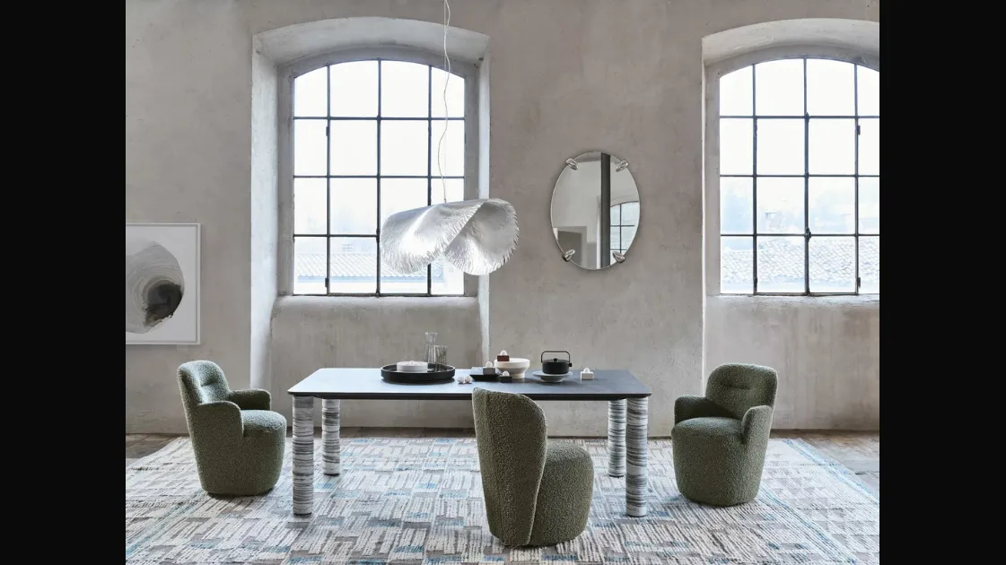 Brick 144 lava stone table by Gervasoni.