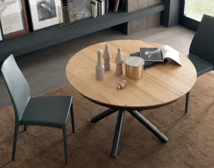 Extendable round table Fahrenheit in Oak by Altacom.
