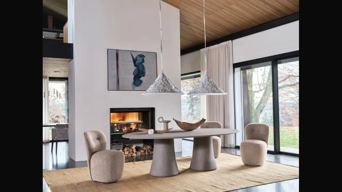 Table Mae 33 in brushed clay foot by Gervasoni.
