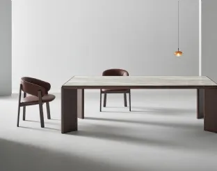 Oshi Table in ceramic and wood by Bonaldo