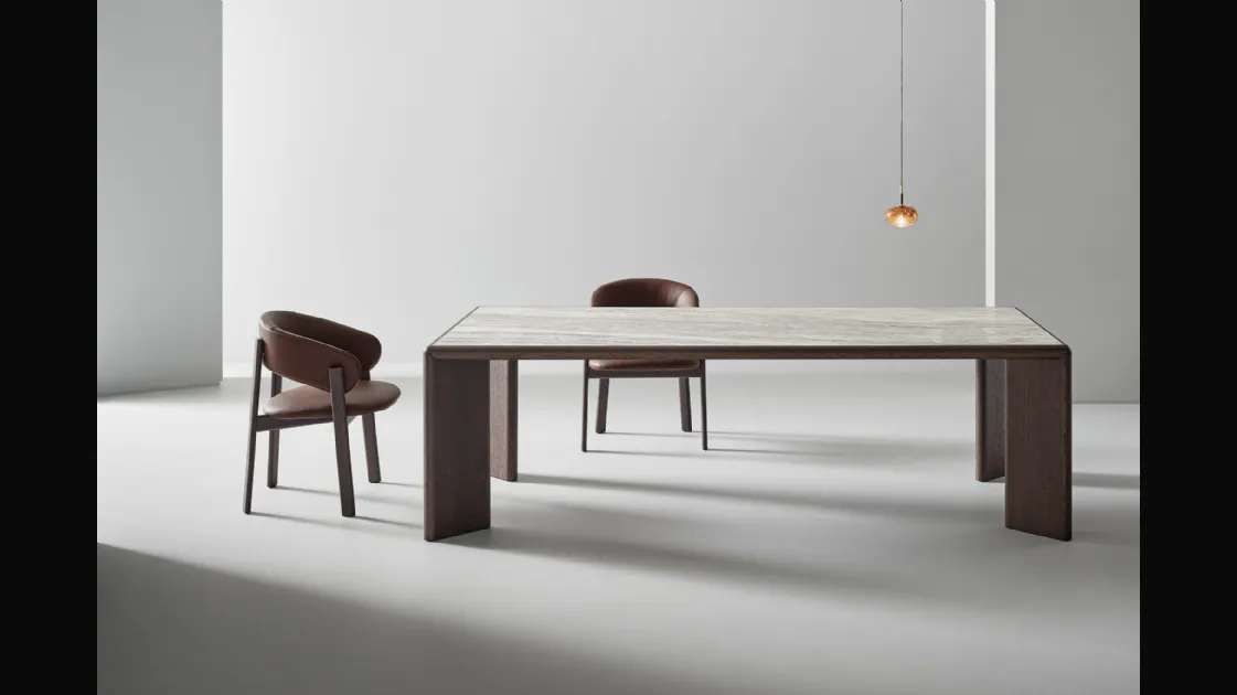 Oshi Table in ceramic and wood by Bonaldo