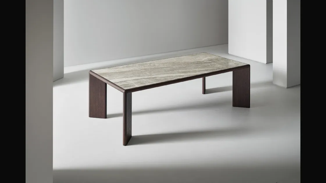 Oshi table in ceramic and wood by Bonaldo