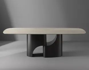 Taijitu table with ceramic top by Bonaldo.