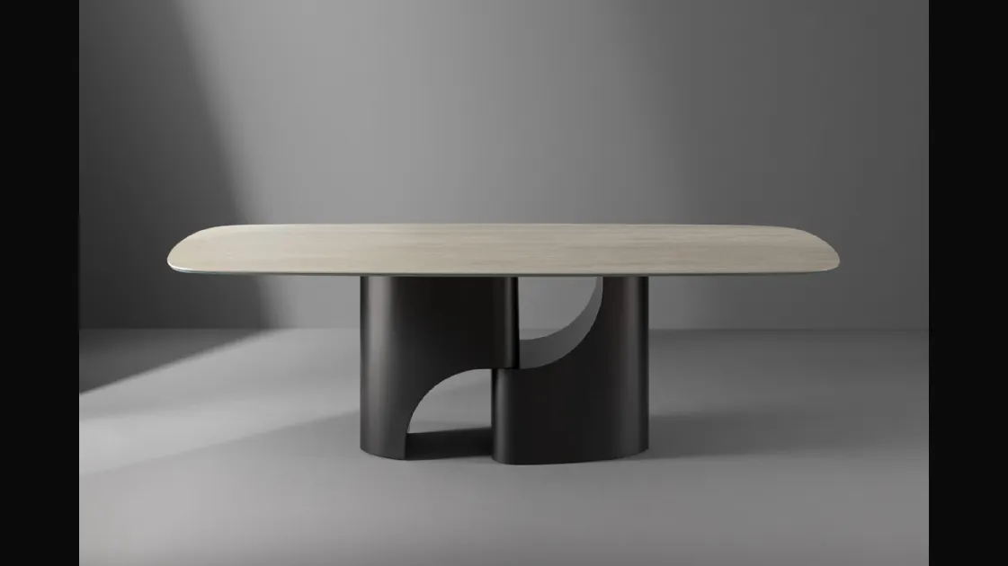 Taijitu table with ceramic top by Bonaldo.