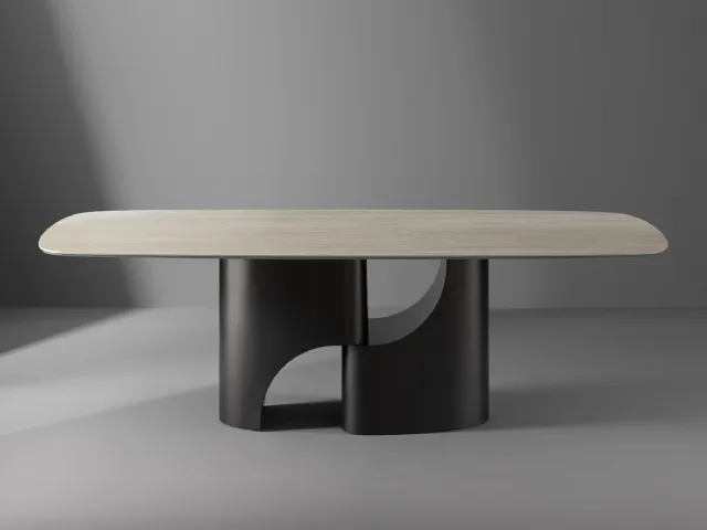 Taijitu table with ceramic top by Bonaldo.