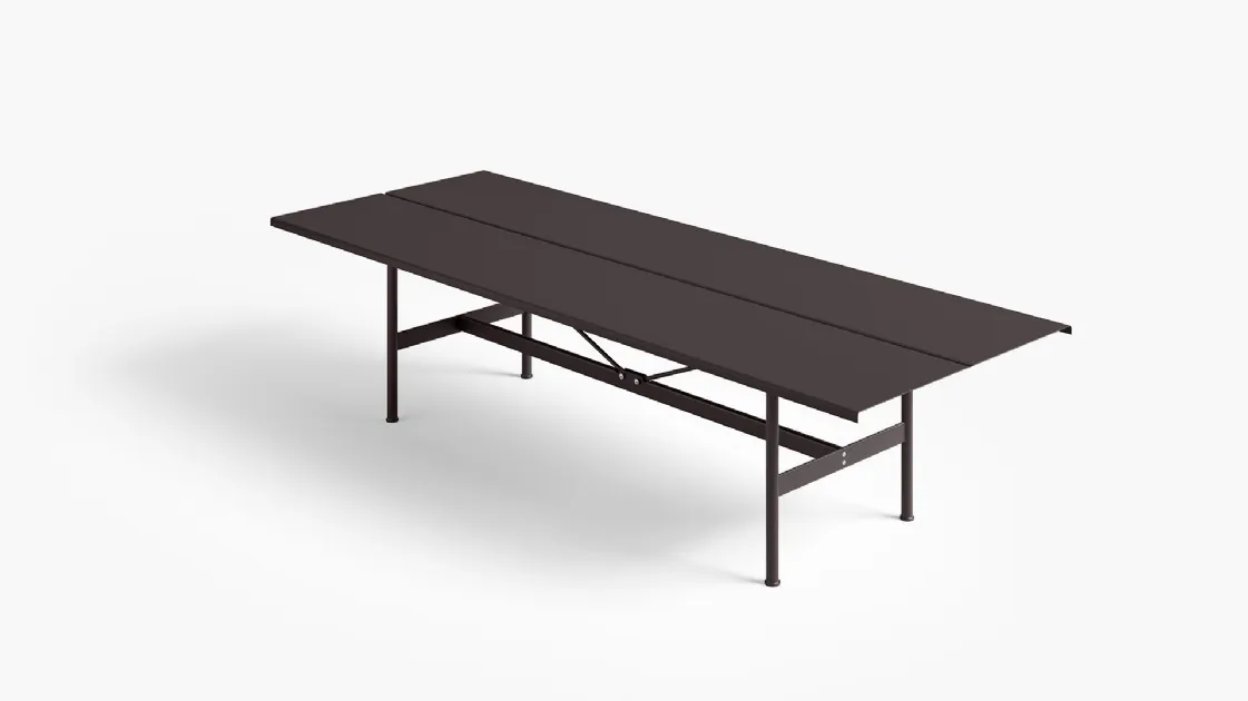 Zinc-coated lacquered metal table by Desalto.