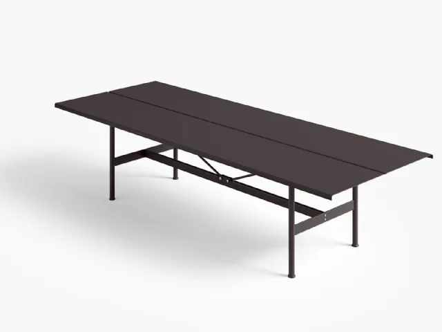 Zinc-coated lacquered metal table by Desalto.