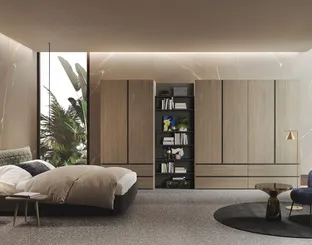 Basic Oak Wardrobe with Hinged Doors by Morassutti