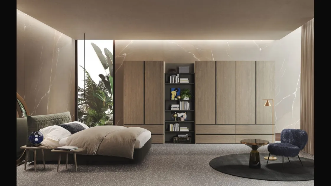 Basic Oak Wardrobe with Hinged Doors by Morassutti