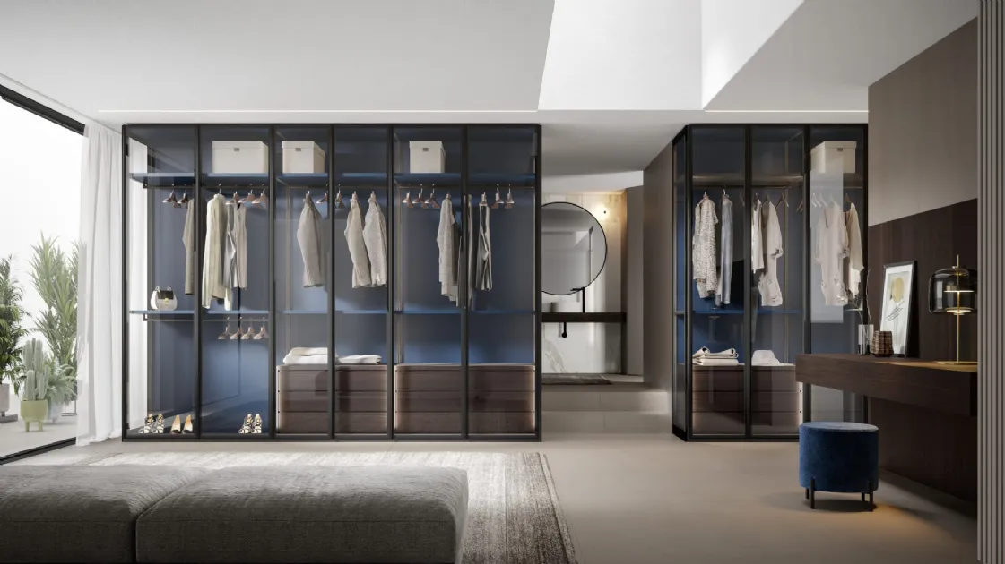 Wardrobe with Glass hinged doors by Veneran