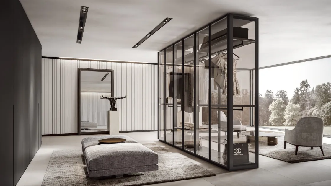 Wardrobe with hinged Glass doors by Veneran