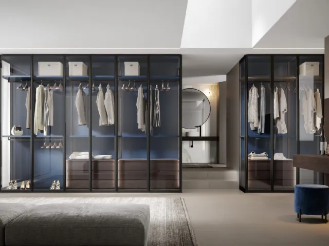 Wardrobe with Glass hinged doors by Veneran