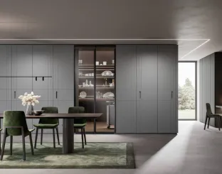 Wardrobe with swing doors New Line in Smoke lacquered by Veneran.