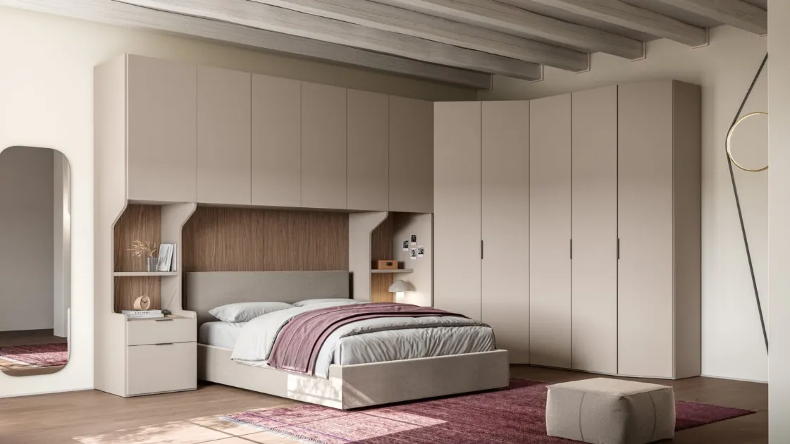 Corner wardrobe with swing door Liscia + Crea 1200 and Crea 138 38 by Orme.