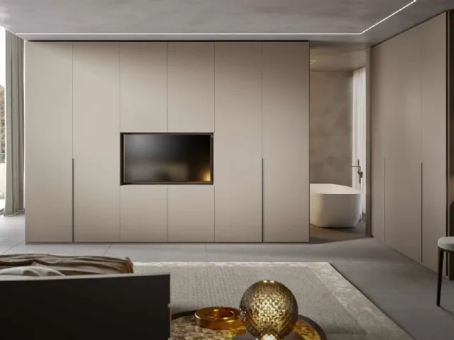 Wardrobe with hinged doors Smooth lacquered Ecrù by Veneran